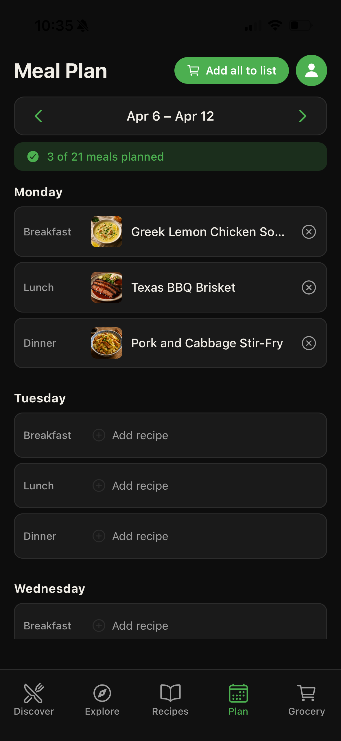 Meal plan